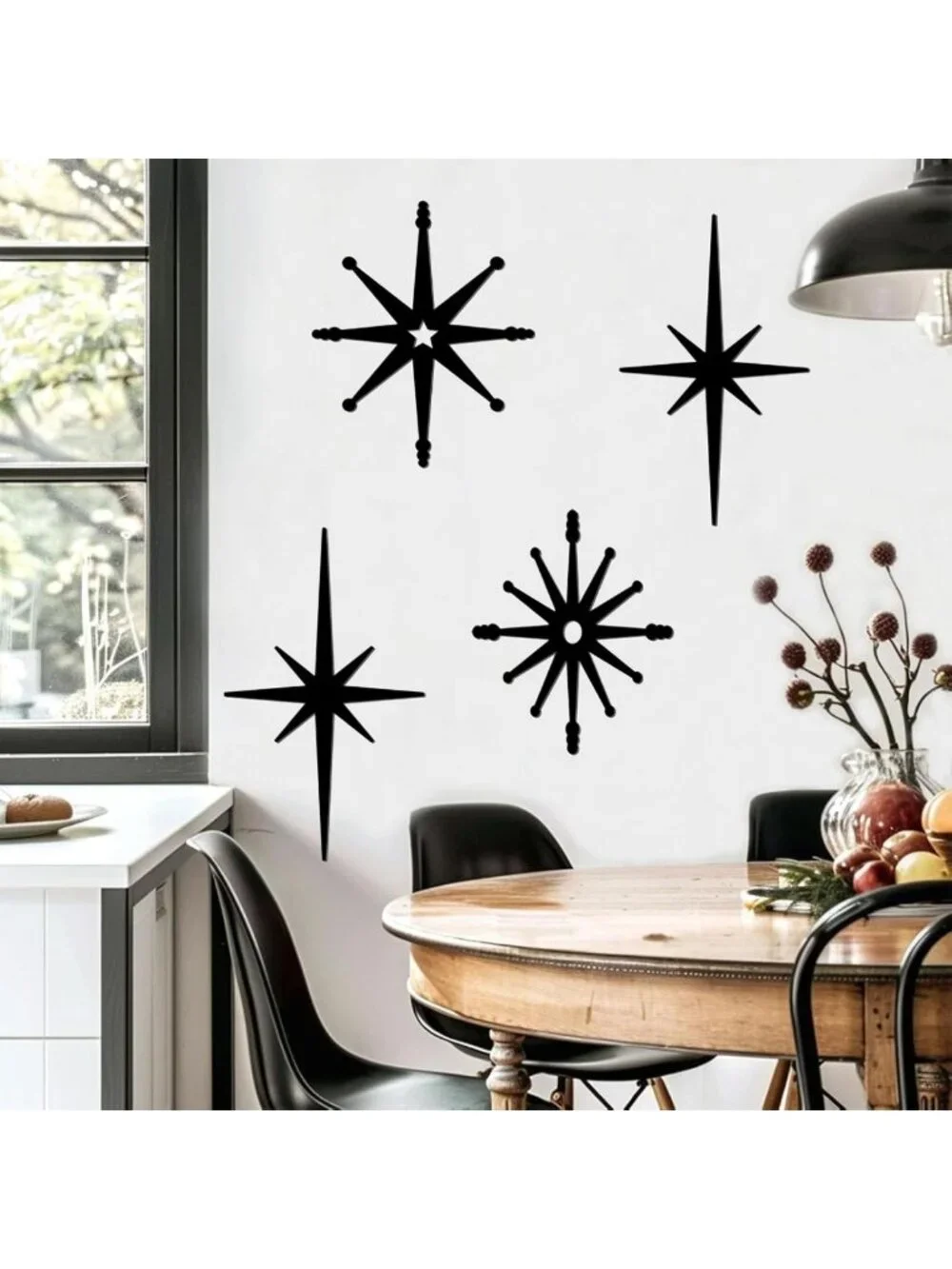 Mid Century Modern Starburst Wall Decor | Retro Metal Art Hanging Sculptures
